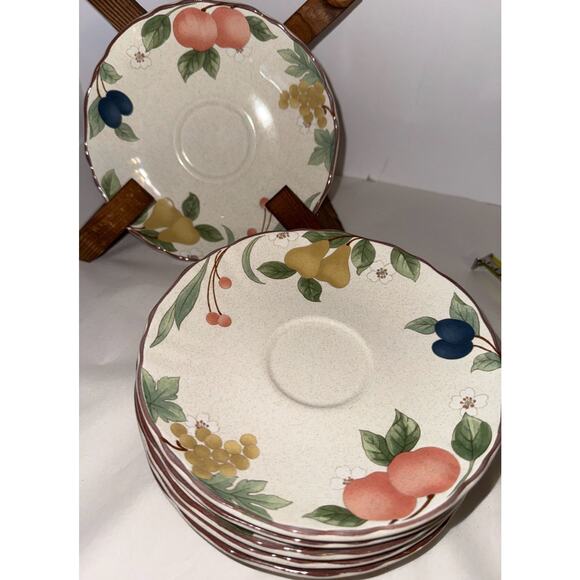 Mikasa Other - Mikasa Country Classics Fruit Panorama Saucers 6 inch Set of 6 Vintage